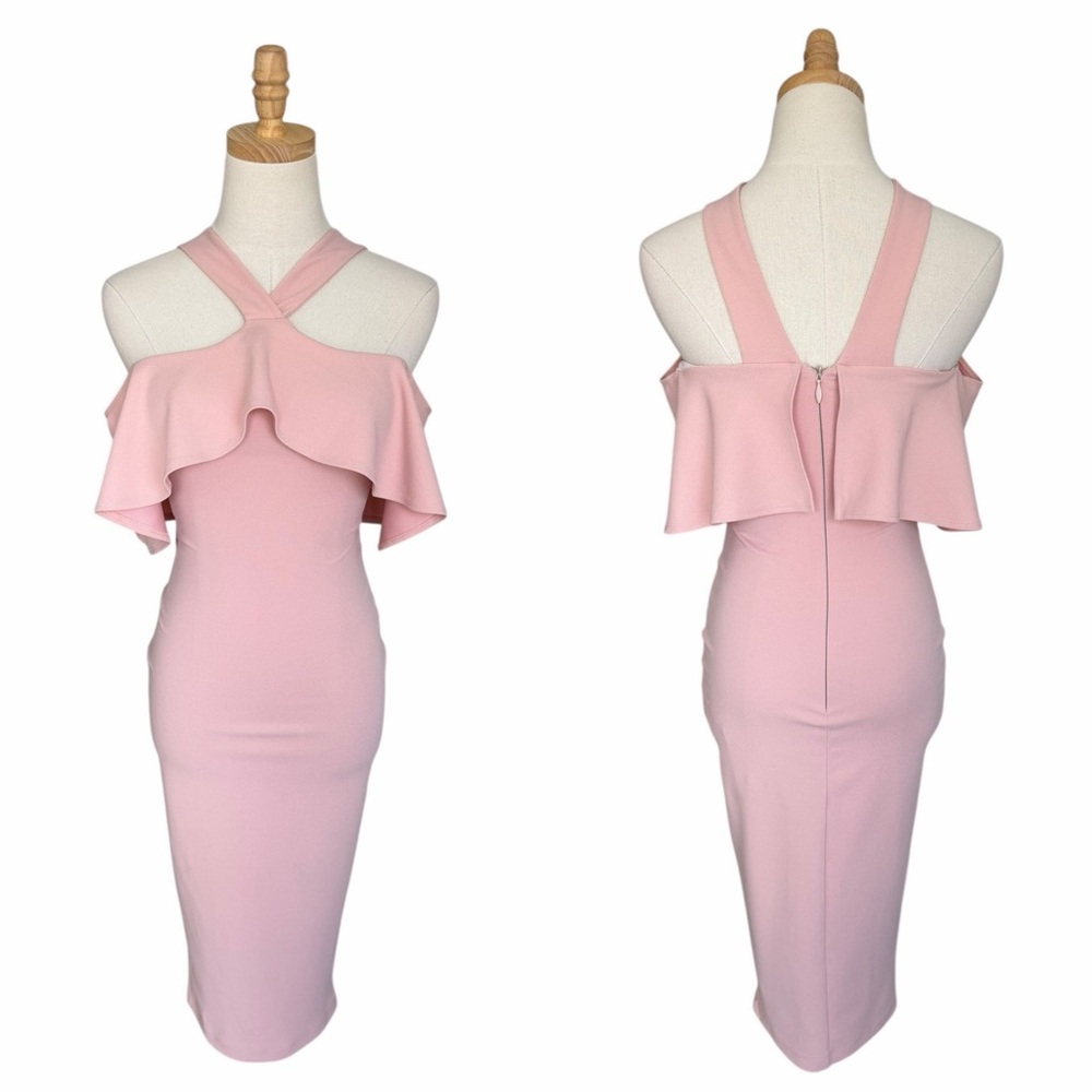 Nookie Hermosa Off-The-Shoulder Midi Dress Blush Pink Size XS NWT - Picture 7 of 12